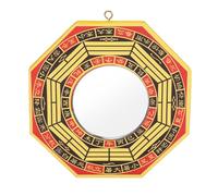 Culnflun Traditional Chinese Feng Shui Bagua Mirror Wooden Concave Convex Fengshui Mirror for Home Business Office Decor Good Luck Wealth Protection 4in 6in Size Optional (6-inch concave mirror)