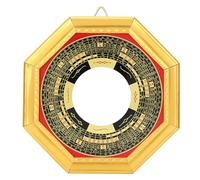 Culnflun Traditional Chinese Feng Shui Convex Concave Bagua Mirror Wealth Luck Home Business Outdoor Wood 13.5cm 5.3in (13.5cm concave Mirror)