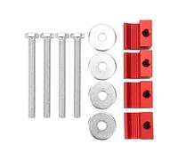 Culnflun Truck Tool Box Tie Down, 4Pcs Black Aluminum J Hook Mounting Kit Stainless Steel Universal Parts for Pickup Truck Tool Box Fixing (Red)