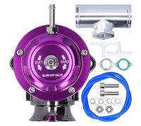 Culnflun Válvula de descarga Turbo de aluminio Billet, tubo de brida de 2,5 pulgadas tipo RS Multi-fit, 8 puertos de descarga, Conjunto de resorte Doble, Negro (Purple)