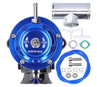 Culnflun Válvula de descarga Turbo de aluminio Billet, tubo de brida de 2,5 pulgadas tipo RS Multi-fit, 8 puertos de descarga, Conjunto de resorte Doble, Negro (Blue)