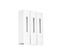Culnflun Wall Mounted Shampoo Conditioner Dispenser 3 Chamber 1200ml Shower Soap Dispenser Triple Head for Bathroom (White Triple Head)