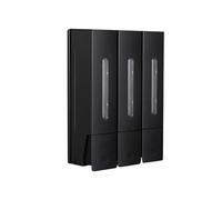 Culnflun Wall Mounted Shampoo Conditioner Dispenser 3 Chamber 1200ml Shower Soap Dispenser Triple Head for Bathroom (Black)
