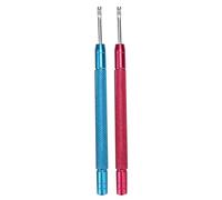 Culnflun Watch Hands Removing Tool Set, 2PCS 9.5cm Alloy Steel Watch Needle Lifting Lever for Watch Repair with Knurled Handle Red Blue