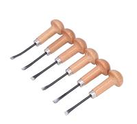 Culnflun Wood Carving Chisel Set, Beech Handle 6 Pieces Hand Tools for Woodworking Sculpture DIY Craft with Mushroom Grip Wooden Box
