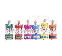Culnflun Wooden Carousel Horse Orament Merry Go Round Christmas Room Decoration Kids Giftware