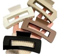 CULPEO 4 Pcs Large Hair Clutcher Clips Rectangle Claws For Thick Long, Jumbo Non-slip Tight Extra Strong Grip Matte Mix Color Big