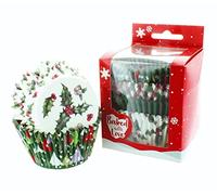 Culpitt 0638485 Love Vintage Holly, Christmas Cupcake Cases, Baking Cups-Pack of 100, Paper