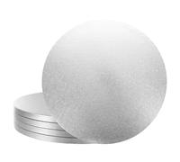 Culpitt 10" Cake Board | 5 Pack | Individually Wrapped Cake Drums, Silver Fern, 10 Inch (254mm) Round, 12mm Thick, (Pack of 5 Boards)