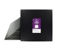 Culpitt 10" Double Thickness Cake Card, Black Square Boards, 3mm Thick, 10 Pack - 10 Inch