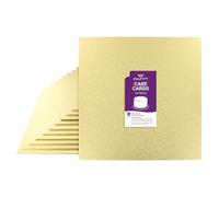 Culpitt 10" Double Thickness Cake Card, Pale Gold Square Boards, 3mm Thick, 10 Pack - 10 Inch