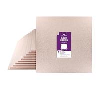 Culpitt 10" Double Thickness Cake Card, Rose Gold Square Boards, 3mm Thick, 10 Pack - 10 Inch