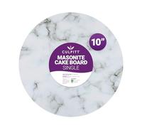 Culpitt 10" Marble Effect Cake Board, Extra Strong Masonite Board for Birthday & Celebration, Round, 5mm Thick | 25cm | 10 Inch Round