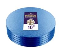 Culpitt 10" Premium Cake Boards | 5 Pack | Dark Blue Round Cake Drums For Tray Bakes, Cakes, And Cupcake Displays, 12mm Thick, Made In UK | Pack Of 5