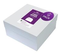 Culpitt 10" White Cake Box With Glued Lid, 10 Pack, 254 X 152mm, Rigid Transport And Protection For Birthday And Celebration Bakes, Cake Boxes
