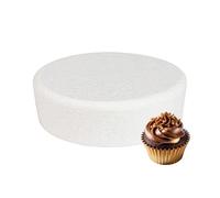 Culpitt 10" x 3" Round Cake Dummy, Bevelled Edge Cake Form, Practice Cake Decorating or Use for Creating Long-Lasting Displays, Smooth Polystyrene