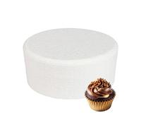 Culpitt 10" x 4" Round Cake Dummy, Bevelled Edge Cake Form, Practice Cake Decorating or Use for Creating Long-Lasting Displays, Smooth Polystyrene