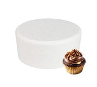 Culpitt 10" x 5" Round Cake Dummy, Bevelled Edge Cake Form, Practice Cake Decorating or Use for Creating Long-Lasting Displays, Smooth Polystyrene