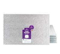 Culpitt 10" x 8" Cake Board | 5 Pack | Oblong Cake Drum, Rectangular, 0.5 Inch (13mm) Thick, Pack of 5 Boards For Tray Bakes, Cakes, And Cupcake Displays | Silver - Pack of 5