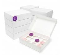 Culpitt 12 Hole Cupcake Boxes | 25 Pack | Food Safe, White