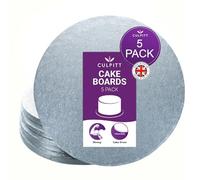 Culpitt 12" Round Silver Cake Drum Board - Pack Of 5 (Individually Wrapped)