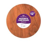 Culpitt 12" Wood Effect Cake Board, Extra Strong, Masonite, Round, 5mm Thick | 30cm | 12 Inch Round
