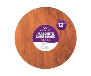 Culpitt 12" Wood Effect Cake Board, Extra Strong, Masonite, Round, 5mm Thick | 30cm | 12 Inch Round