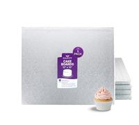 Culpitt 12" x 10" Cake Board | 5 Pack | Oblong Cake Drum, Rectangular, 0.5 Inch (13mm) Thick, Boards For Tray Bakes, Cakes, And Cupcake Displays | Silver - Pack of 5