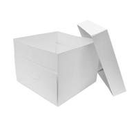 Culpitt 12" x 12" x 9" StandardPLUS Cake Boxes | 25 Pack | Made In UK | Tall Transport And Protection For Birthday, Wedding, And Celebration Bakes, White Recyclable Cardboard Bakery Boxes - Pack Of 25