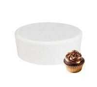 Culpitt 12" x 4" Round Cake Dummy, Bevelled Edge Cake Form, Practice Cake Decorating or Use for Creating Long-Lasting Displays, Smooth Polystyrene