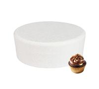 Culpitt 12" x 5" Round Cake Dummy, Bevelled Edge Cake Form, Practice Cake Decorating or Use for Creating Long-Lasting Displays, Smooth Polystyrene