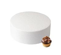 Culpitt 12" x 5" Round Cake Dummy, Straight Edge Cake Form, Practice Cake Decorating or Use for Creating Long-Lasting Displays, Smooth Polystyrene