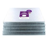 Culpitt 14" Square Silver Cake Drum Board - Pack of 5 (Individually Wrapped)