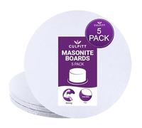 Culpitt 14" White Masonite Cake Board, Strong Round Cake Board, Cake Drum, 4mm Thick, 355mm, 14 Inch - Pack of 5