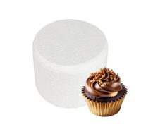 Culpitt 4" x 3" Round Cake Dummy, Bevelled Edge Cake Form, Practice Cake Decorating or Use for Creating Long-Lasting Displays, Smooth Polystyrene