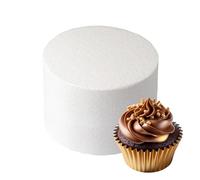 Culpitt 4" x 3" Round Cake Dummy, Straight Edge Cake Form, Practice Cake Decorating or Use for Creating Long-Lasting Displays, Smooth Polystyrene