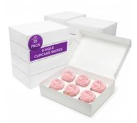 Culpitt 6 Hole Cupcake Boxes | 25 Pack | Food Safe, White