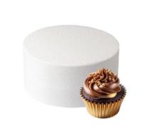 Culpitt 6" x 3" Round Cake Dummy, Straight Edge Cake Form, Practice Cake Decorating or Use for Creating Long-Lasting Displays, Smooth Polystyrene