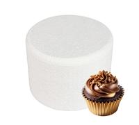 Culpitt 6" x 4" Round Cake Dummy, Bevelled Edge Cake Form, Practice Cake Decorating or Use for Creating Long-Lasting Displays, Smooth Polystyrene