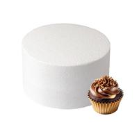 Culpitt 6" x 5" Round Cake Dummy, Straight Edge Cake Form, Practice Cake Decorating or Use for Creating Long-Lasting Displays, Smooth Polystyrene