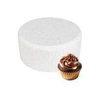 Culpitt 7" x 3" Round Cake Dummy, Bevelled Edge Cake Form, Practice Cake Decorating or Use for Creating Long-Lasting Displays, Smooth Polystyrene