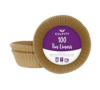 Culpitt 8" Cake Tin Liners, 100 Pack, Non-Stick Siliconised Greaseproof Paper for Baking Cakes, Pies, Tarts, Round Air Fryer Liner, Made in The UK