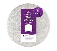 Culpitt 8" Round Cake Boards | Silver | 2.7mm Cards For Celebration Desserts, Birthday Treats, Tiered Sponge, Cupcakes, and More! 8 inch, Pack Of 10