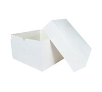 Culpitt 8" Square Cake Boxes With Lid | 5 Pack | Rigid Transport And Protection For Birthday, Wedding, And Celebration Bakes, Recyclable Cardboard Bakery Boxes - Pack Of 5