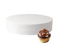 Culpitt 8" x 2" Round Cake Dummy, Square Edge Cake Form, Separator, For Practice or Displays, Smooth Polystyrene