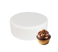 Culpitt 8" x 3" Round Cake Dummy, Bevelled Edge Cake Form, Practice Cake Decorating or Use for Creating Long-Lasting Displays, Smooth Polystyrene