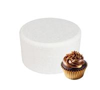 Culpitt 8" x 4" Round Cake Dummy, Bevelled Edge Cake Form, Practice Cake Decorating or Use for Creating Long-Lasting Displays, Smooth Polystyrene
