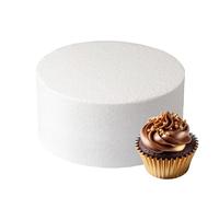 Culpitt 8" x 4" Round Cake Dummy, Straight Edge Cake Form, Practice Cake Decorating or Use for Creating Long-Lasting Displays, Smooth Polystyrene