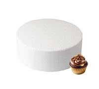 Culpitt 8" x 5" Round Cake Dummy, Straight Edge Cake Form, Practice Cake Decorating or Use for Creating Long-Lasting Displays, Smooth Polystyrene