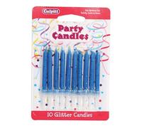 Culpitt Blue Glitter Candles - for birthday cakes